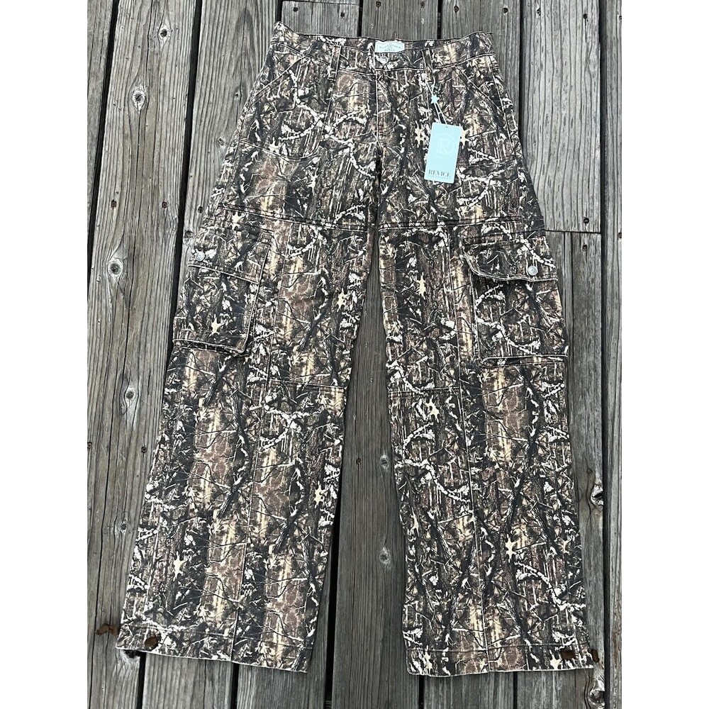 NWT! Revice The Amelia Pant Oakland Women's 25 Camo Cargo Pants Wide Leg